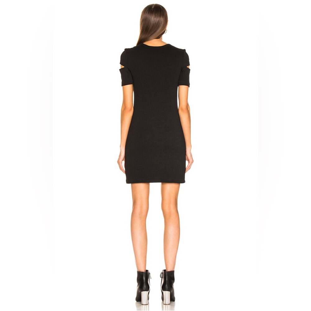 Helmut Lang Ribbed Cutout Mini Dress in Black Size Small - Picture 3 of 15